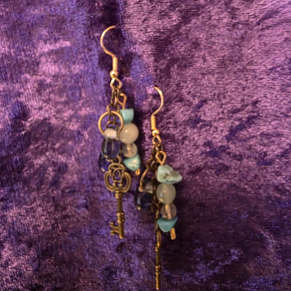 Bohemian Key Charm Earrings